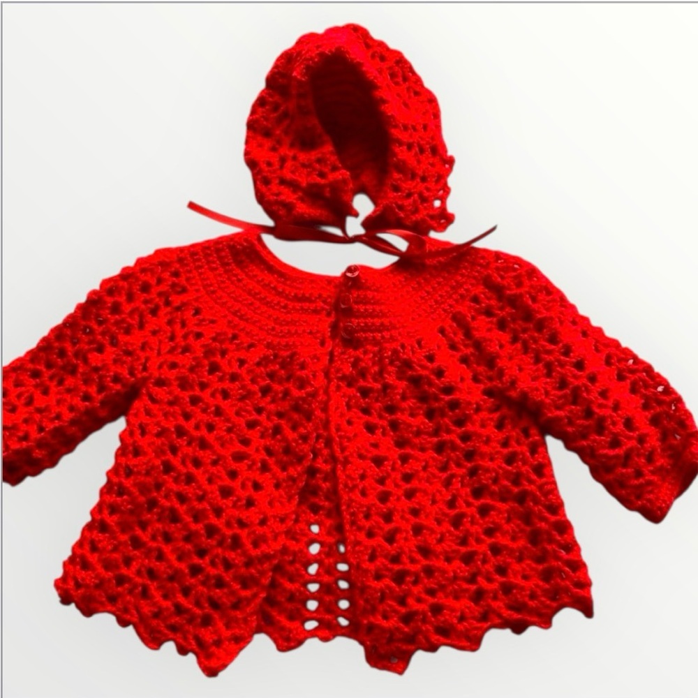 Handmade red sweater set